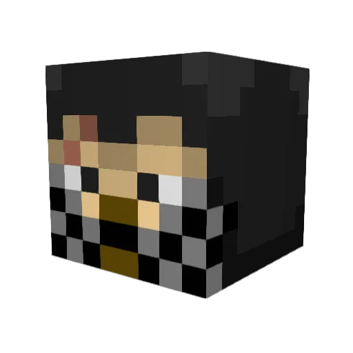 emopk Minecraft avatar head, 3D render