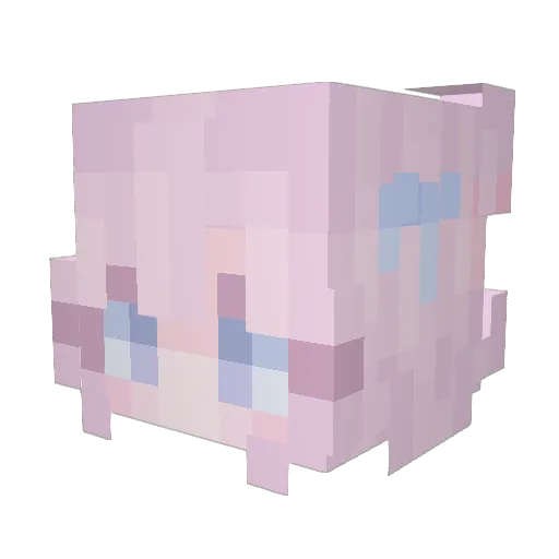 emowy Minecraft avatar head, 3D render