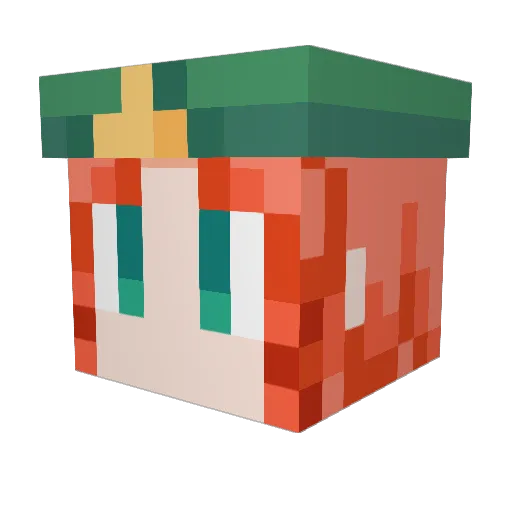 empability Minecraft avatar head, 3D render