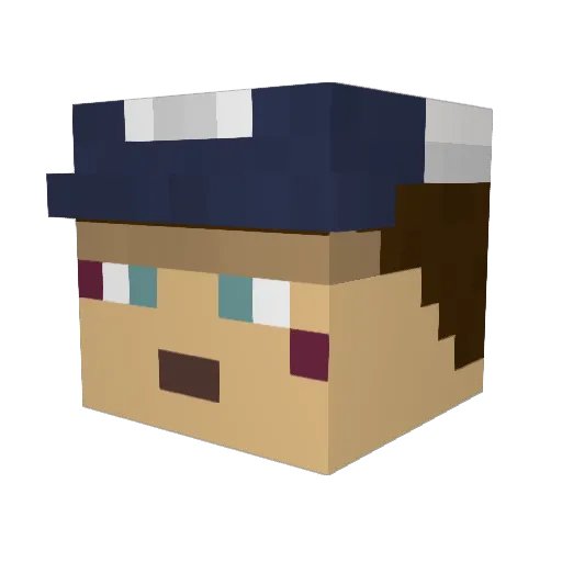 empath Minecraft avatar head, 3D render