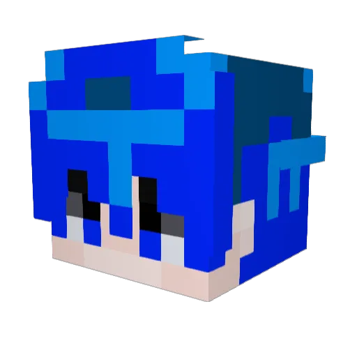 emple Minecraft avatar head, 3D render