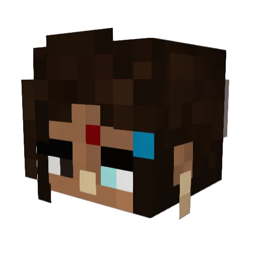 empressiqa Minecraft avatar head, 3D render