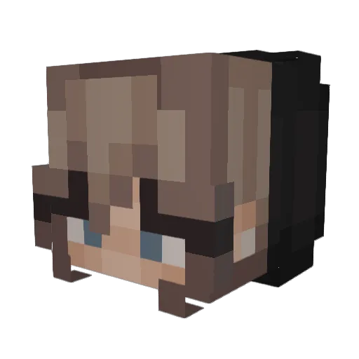 emptymoon Minecraft avatar head, 3D render
