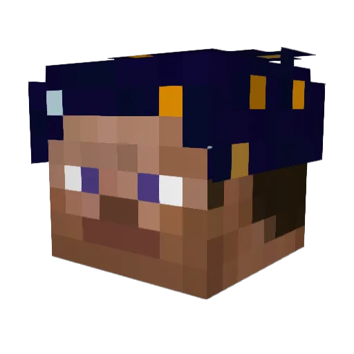 emtnutet Minecraft avatar head, 3D render