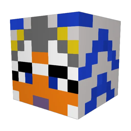 emttran Minecraft avatar head, 3D render