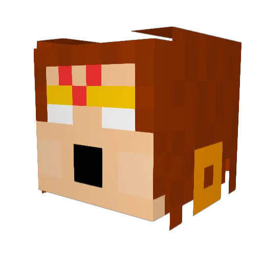emuburemu Minecraft avatar head, 3D render