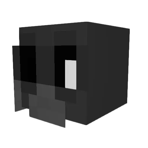 emulatedvoid Minecraft avatar head, 3D render