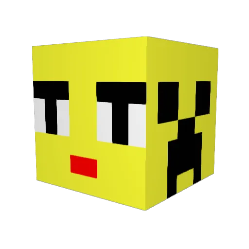 emunoko Minecraft avatar head, 3D render