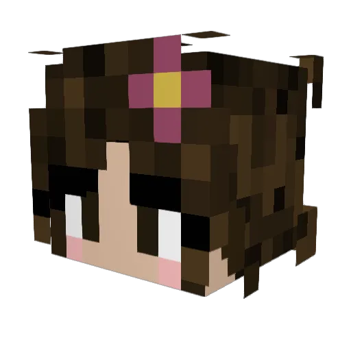 emzlina Minecraft avatar head, 3D render
