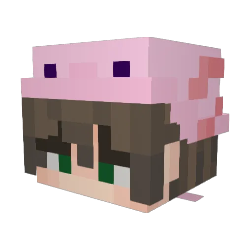 emzrie Minecraft avatar head, 3D render