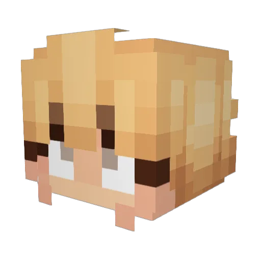 en_okok Minecraft avatar head, 3D render