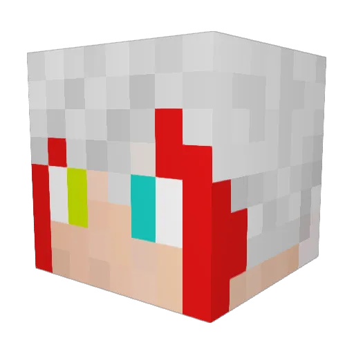 ena_ika Minecraft avatar head, 3D render