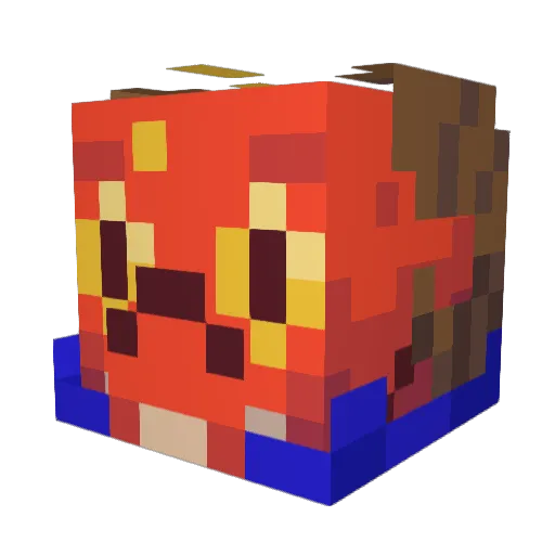 endblock Minecraft avatar head, 3D render