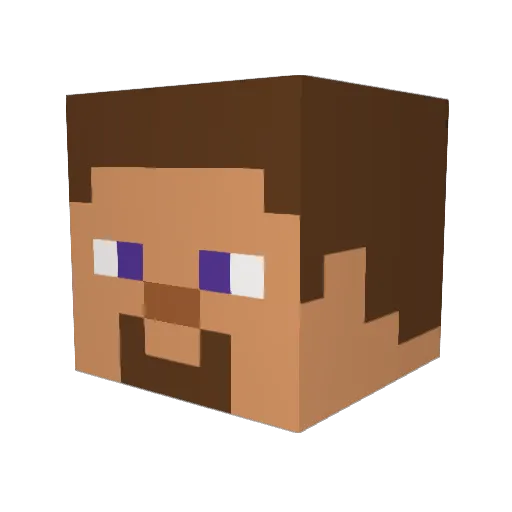 ende__12 Minecraft avatar head, 3D render