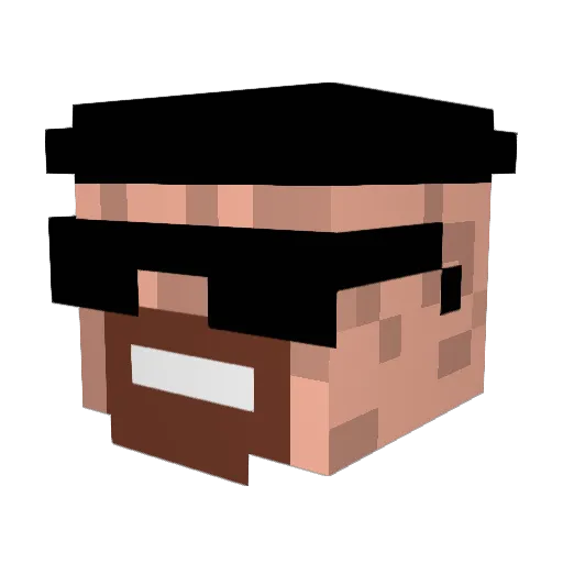 enderjust Minecraft avatar head, 3D render