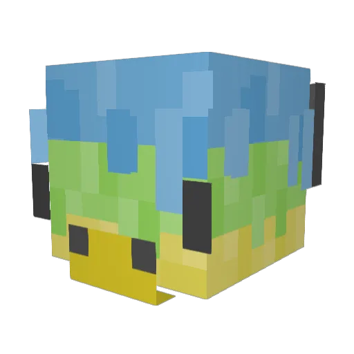 enderly Minecraft avatar head, 3D render