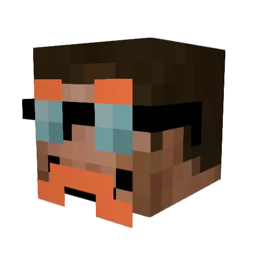 endiclive Minecraft avatar head, 3D render