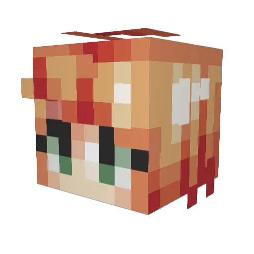 endofweek Minecraft avatar head, 3D render