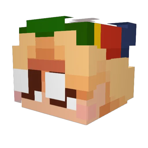 endormant Minecraft avatar head, 3D render