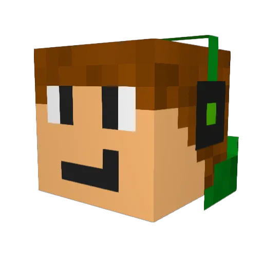 endrwolf Minecraft avatar head, 3D render
