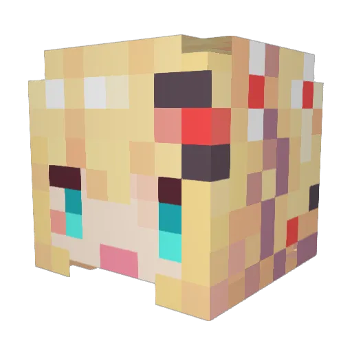 enework Minecraft avatar head, 3D render