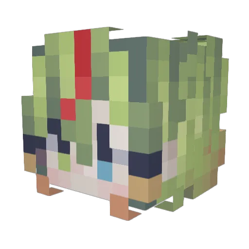enfuyu Minecraft avatar head, 3D render