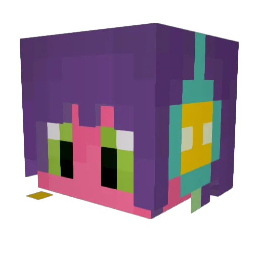 engrained Minecraft avatar head, 3D render