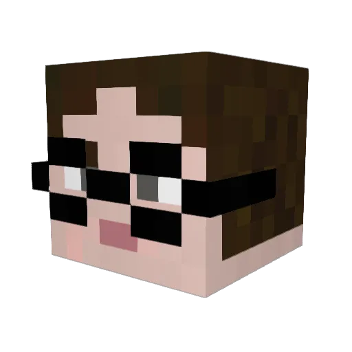 enixela Minecraft avatar head, 3D render