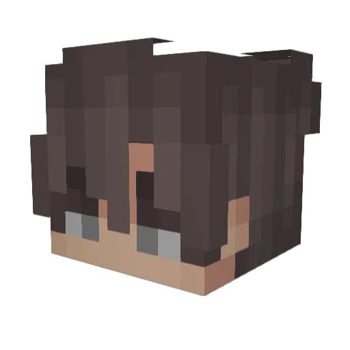 enlighting Minecraft avatar head, 3D render