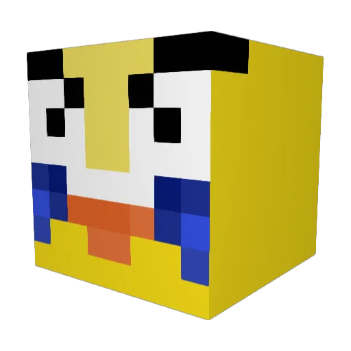 enquiries Minecraft avatar head, 3D render