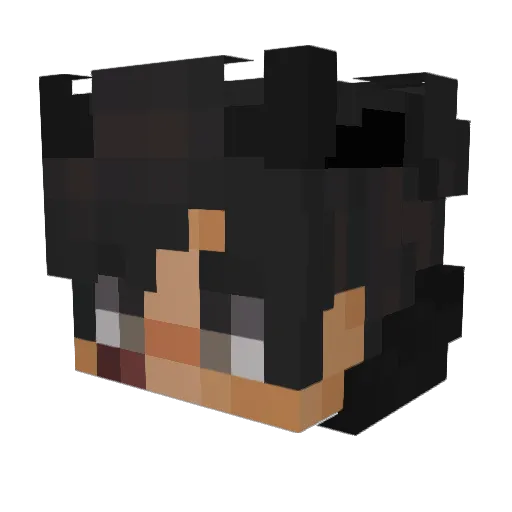 enthrone Minecraft avatar head, 3D render