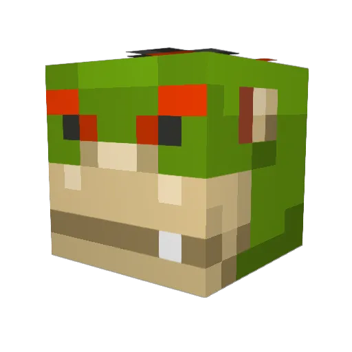 enzoo_15 Minecraft avatar head, 3D render