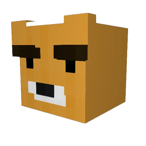 eoning Minecraft avatar head, 3D render