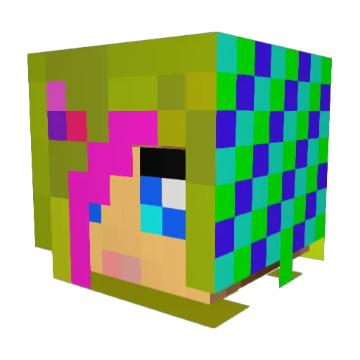 epic_qt Minecraft avatar head, 3D render