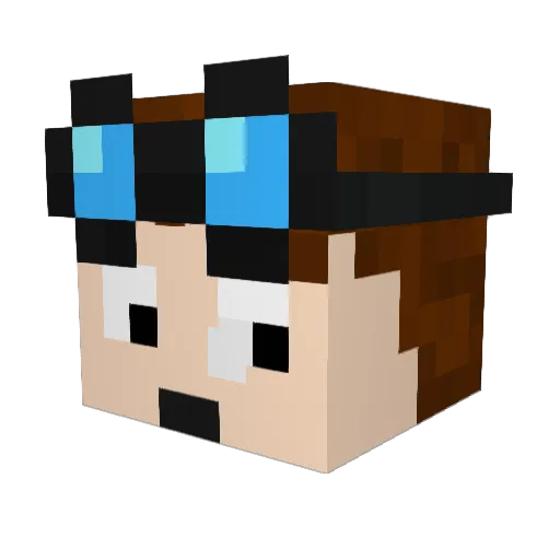 epicgamerfox Minecraft avatar head, 3D render