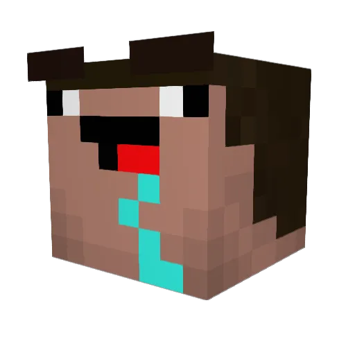 eqj744 Minecraft avatar head, 3D render