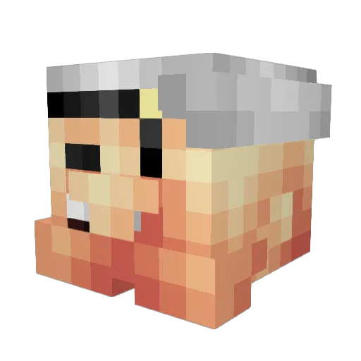 ercete Minecraft avatar head, 3D render