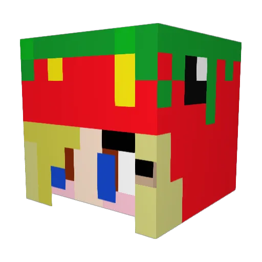 erdbeerbobbel Minecraft avatar head, 3D render