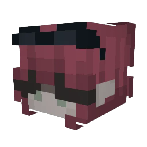 erdbeermotte Minecraft avatar head, 3D render