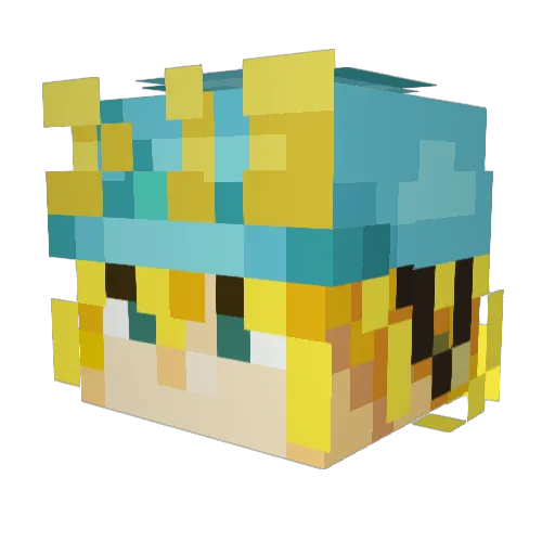 ereko Minecraft avatar head, 3D render