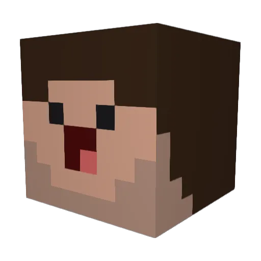 eren_ Minecraft avatar head, 3D render