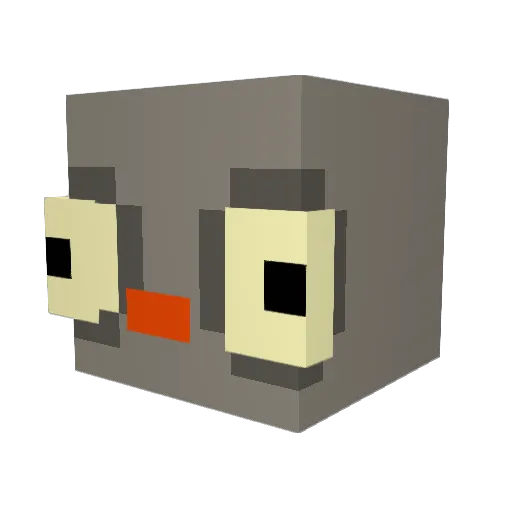 erfworm Minecraft avatar head, 3D render