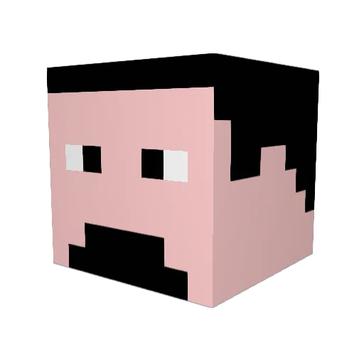 erikisiru Minecraft avatar head, 3D render