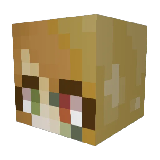 eritary Minecraft avatar head, 3D render