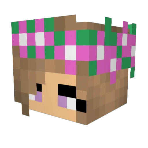 eritreana Minecraft avatar head, 3D render