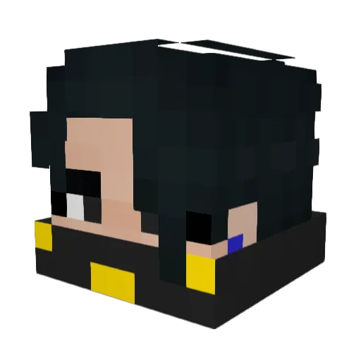 ermess_real Minecraft avatar head, 3D render