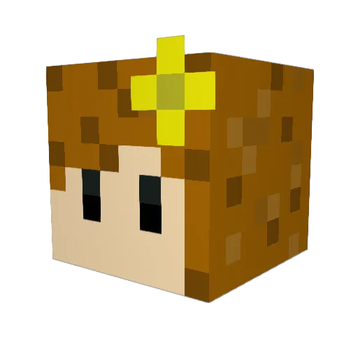 ermoji Minecraft avatar head, 3D render