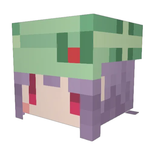 erowama Minecraft avatar head, 3D render