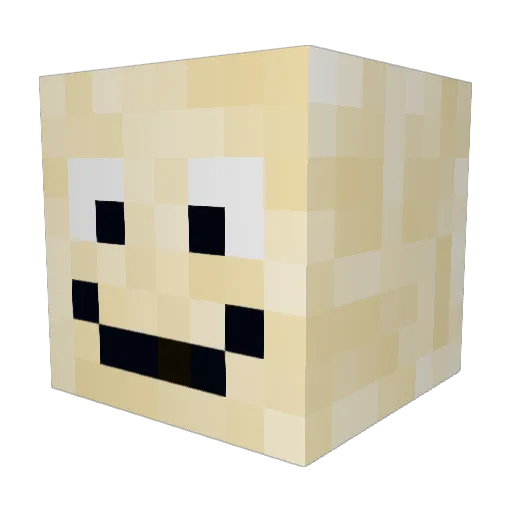 errooooor Minecraft avatar head, 3D render
