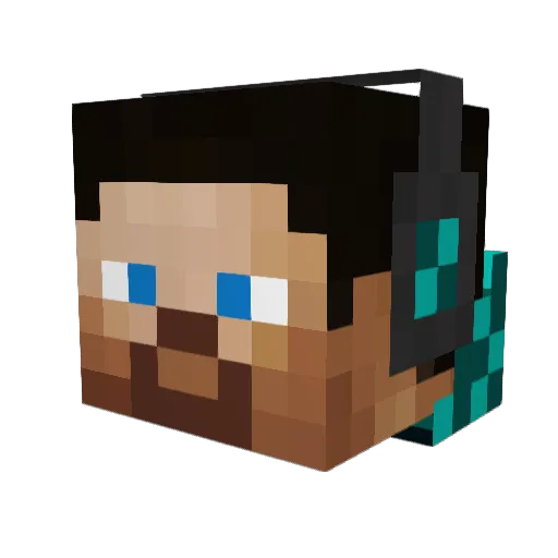 ertuminer Minecraft avatar head, 3D render